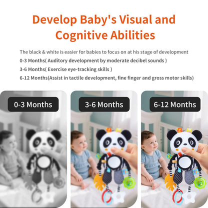 MokukuToys High Contrast Baby Toys,Black and White Hanging Toys,Animal Plush Hanging Toy,Car Seat Stroller Toys Gift for Newborn Boys and Girls 0 3 6 9 12 Months