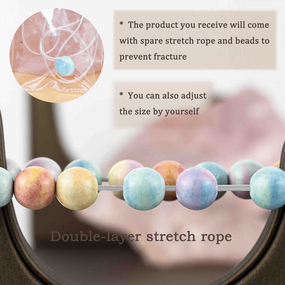 DAZCOLO 8mm Natural Gemstone Stretch Bracelet, Handmade Unisex Crystal Bracelets for Meditation, Yoga, Spiritual Healing & Positive Energy (Rainbow Bridge Agate)