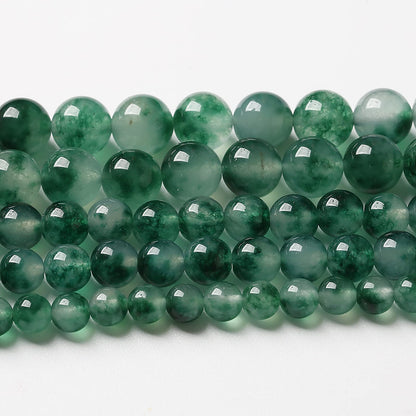 60pcs 6mm Natural Water Grass Jades Chalcedony Beads Round Loose Beads for Jewelry Making DIY Bracelets Crystal Energy Healing Power Stone (6mm, Water Grass Jade Beads)