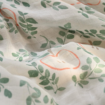 GLLQUEN BABY Receiving Blanket Boy Cotton Muslin Swaddle Blankets Girl Newborn Squares Breathable & Soft Thin Baby Blankets Cloths Double Absorbent Infant Swaddling Wrap - 6 Pack (Apple)