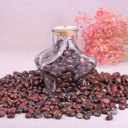 SigMntun Polished Mahogany Obsidian Crystal Stone Set - 72 Pcs Handpicked Tumbled Gemstones Rocks Quartz, Pebbles for Reiki, Chakra, Healing, Home Decor, 0.5" - 10 oz Mahogany Obsidian