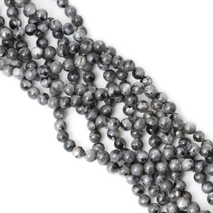 CHEAVIAN 45PCS 8mm Natural Black Labradorite Gemstone Round Loose Beads Crystal Energy Stone for DIY Jewelry Making 1 Strand 15"