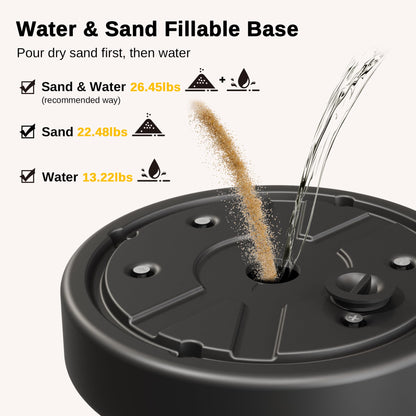 EAST OAK Patio Heater Sand Box/Water Box as Patio Heater Accessory, Maximum Capacity 26.45 lbs. Used to Increase the Stability of Umbrella Patio Heaters, Such as EAST OAK Patio Heater UR48BN1, Black