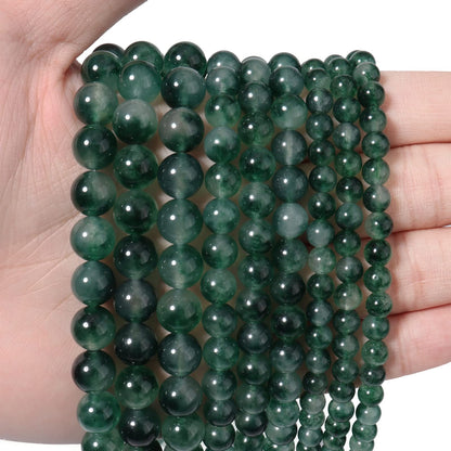 35pcs 10mm Natural Stone Beads Green Chalcedony Beads Energy Crystal Healing Power Gemstone for Jewelry Making, DIY Bracelet Necklace