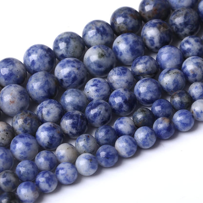 45PCS 8MM Natural Sodalite Beads Round Loose Stone Beads for Jewelry Making DIY Energy Stone Healing Power Bracelet 15"