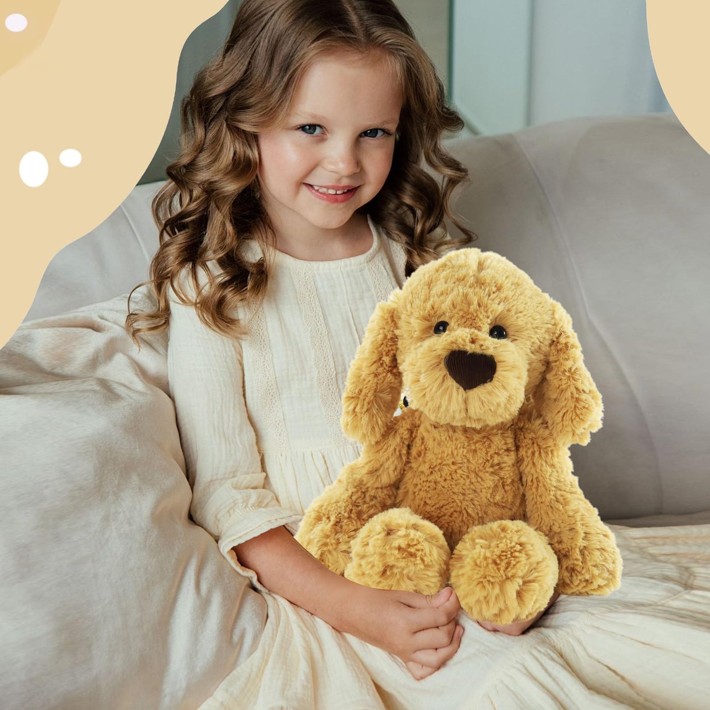 Furvana The Golden Retriever Plush, Dogs Stuffed Animals, 10" Golden Retriever Stuffed Animal, Ideal Christmas Animal Gift for Toddlers, Kids & Teens, for Ages 3-14