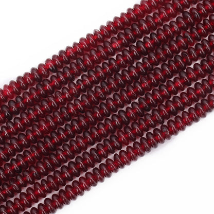 BONNY BOXX 1 Strand (150PCs) Natural 2 * 4mm Garnet Jade Rondelle Beads, Natural Abacus Disk Stone Beads Loose Spacer Gemstone for DIY Bracelet Necklace Jewelry Making