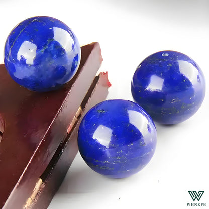 WHNKFB 6mm 100PCS Natural Lapis Lazuli Round Beads, Deep Blue Pyrite-Flecked Loose Gemstone Beads for Jewelry Making Craft - 4mm 6mm 8mm 10mm Options with Free Elastic Cord