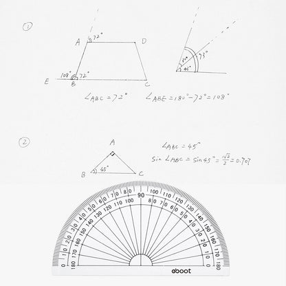 EBOOT 50 Pcs Math Protractors Plastic Protractor 180 Degrees, 4 Inches(Clear)