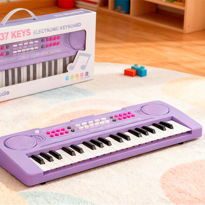 Keyboard Piano for Kids, BIGFUN 37 Keys Toddler Piano Multifunction Music Educational Instrument Toy, Electronic Kids Keyboard for 3-7 Year Old Girls and Boys (Purple)