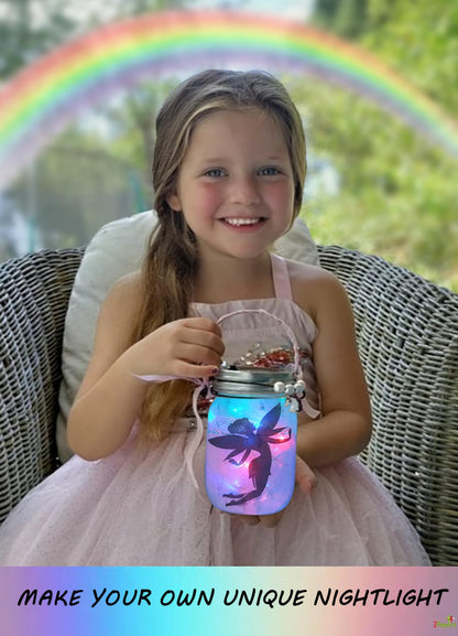 Make Your Own Unicorn & Fairy Lantern Jar Night light Arts and Crafts for Kids, Best Birthday Gifts for Girls Ages 3 4 5 6 7 8 9 10 11 12 Years old, DIY Unicorn Gift & Fairy Craft Kit for Little Girls
