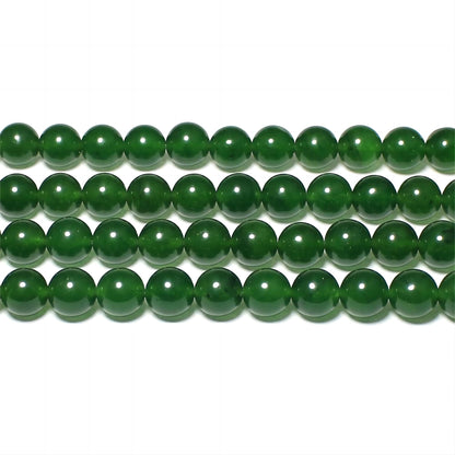 MJDCB Stone Beads 8mm 43pcs Round Blackish Green Jade Loose Gemstone Bead Charms for Jewelry Making Bracelet Necklace Earring Pendant