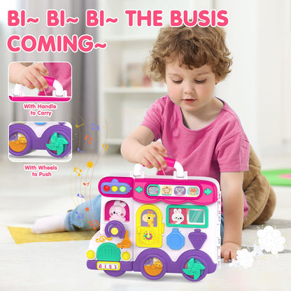 Baby Busy Board for 1-2 Year Old Boy Girl Gift,Musical Toddler Toys for 1+ Year Old,Early Educational Toy for Toddlers 1-3,Birthday Gifts for 1+Year Old Girl, 1 2 Year Old Christmas Toys Gifts