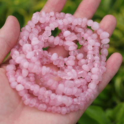 400pcs Natural Chip Stone Beads for Jewelry Making Rose Quartz 5-8mm Irregular Gemstones Healing Crystal Loose Rocks Bead Hole Drilled for Ring Earrings Necklace Bracelet Making DIY Art Crafts