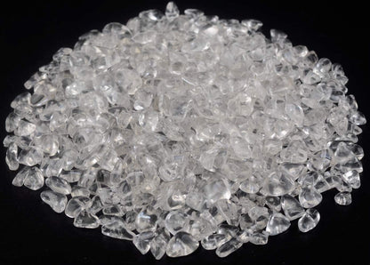Natural Chip Stone Beads Crystal Quartz 5-8mm About 400 Pieces Irregular Gemstones Healing Crystal Loose Rocks Bead Hole Drilled DIY for Bracelet Jewelry Making Crafting (5-8mm, Clear Crystal Quartz)