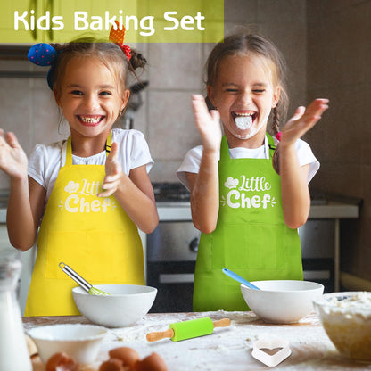 Fingertip WD 41 PCS Kids Cooking Sets Real, Toddler Kitchen Tools Kids Baking Set Kids Chef Set with Apron, Knives, Kids Baking Kit, Toddler Cooking Set for Boys and Girls