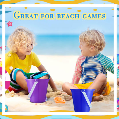 Sratte 48 Sets 4.7" Sand Buckets and Shovels Bulk Summer Beach Bucket Pack Plastic Beach Pails Sand Toys for Summer Pool Party Favors