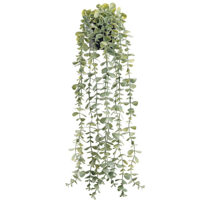 Der Rose 1Pcs Fake Plants Hanging Artificial Potted Faux Eucalyptus Plants for Modern Boho Farmhouse Bathroom Office Desk Wall Art Shelf Living Room Aesthetic Decor Indoor