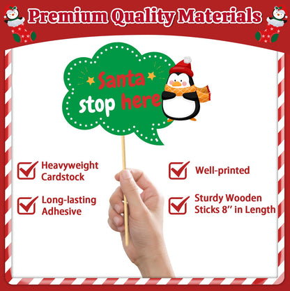 Christmas Photo Booth Props - 36Pcs Christmas Party Decorations Decor & Selfie Accessories, Fun Xmas Party Favors Gifts for Adults, Office Party Supplies
