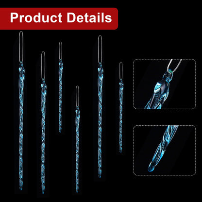 Boao Glass Icicle 3.5-7.8 Inch Twisted Glass Icicle Christmas Ornaments Hanging Decorations(Light Blue,25 Pcs)