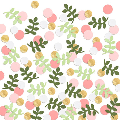 Baby Shower Confetti Greenery Table Decorations Golden Pink Eucalyptus Glitter Green Scatter Flamingo Girls Boho Theme Party Bridal Shower Party Wedding Nursery Decor Supplies 210 Pcs