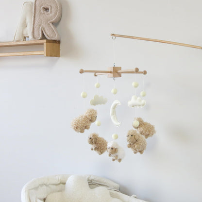 Sheep Mobile for Crib Baby Mobile Sheep Crib Mobile Nursery DéCor White