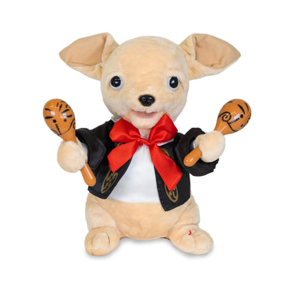 Cuddle Barn Chuey Bamba 12" Singing Chihuahua Animated Plush Toy, Shakes Maracas to La Bamba | Cinco de Mayo Party Gift | Great for Birthdays & Celebrations | Fun Toy for Kids, Adults