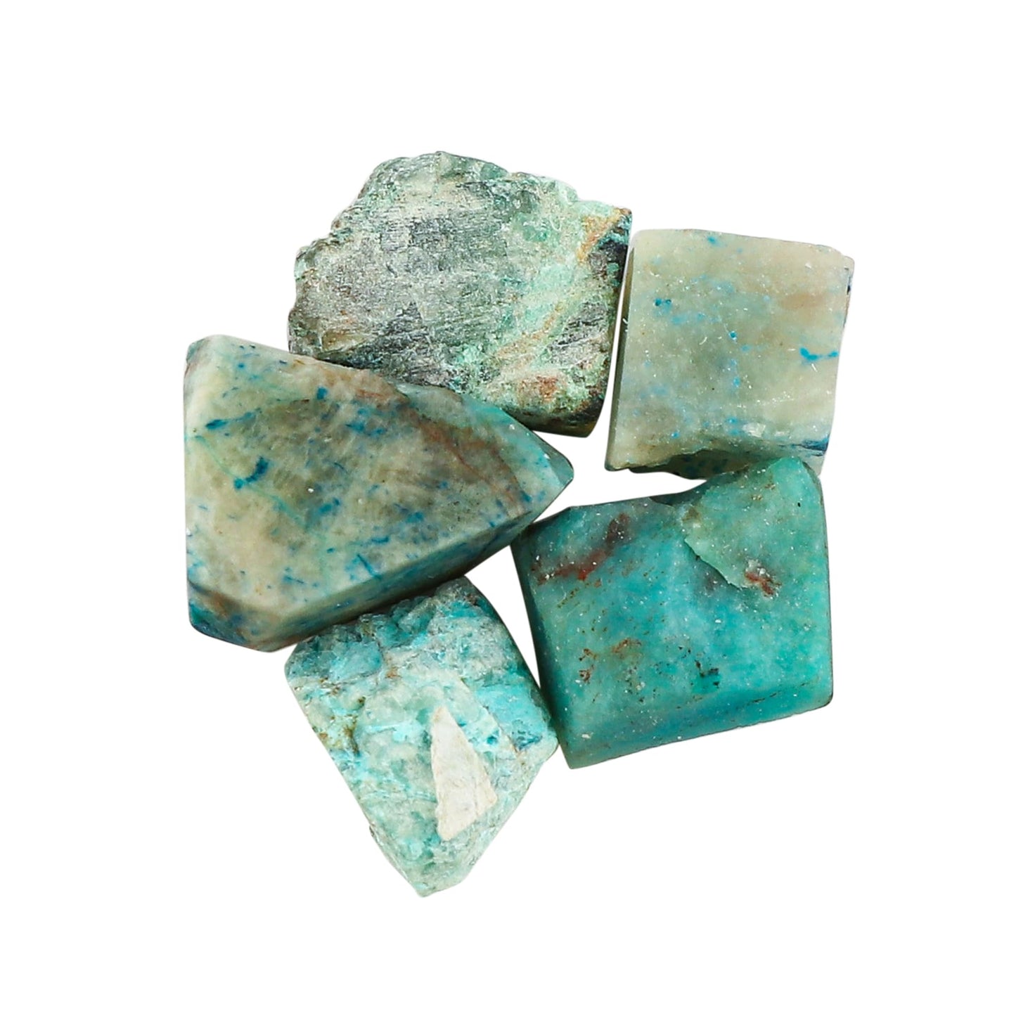 CRYSTALINES 5pcs, Wholesale Natural Raw Green Chrysocolla Gemstone, Untreated Rough Stone, Bulk Loose Supplies, DIY Crafts, Jewelry Making, Healing Crystals, Birthstone, Gem Collection, AAA Grade
