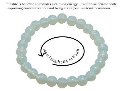Amazing Gemstone Crystal Bracelet for Women Men's Gifts - Protection Healing Crystal Bracelet - 8mm Gemstone Beaded Stretchable Bracelet Pulseras Para Hombres Mujer Stocking Stuffers Mothers Day Gift (Opalite)