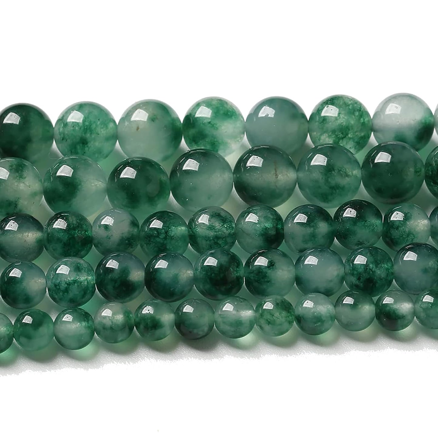 36pcs 10mm Natural Water Grass Jades Chalcedony Beads Round Loose Beads for Jewelry Making DIY Bracelets Crystal Energy Healing Power Stone (10mm, Water Grass Jade Beads)