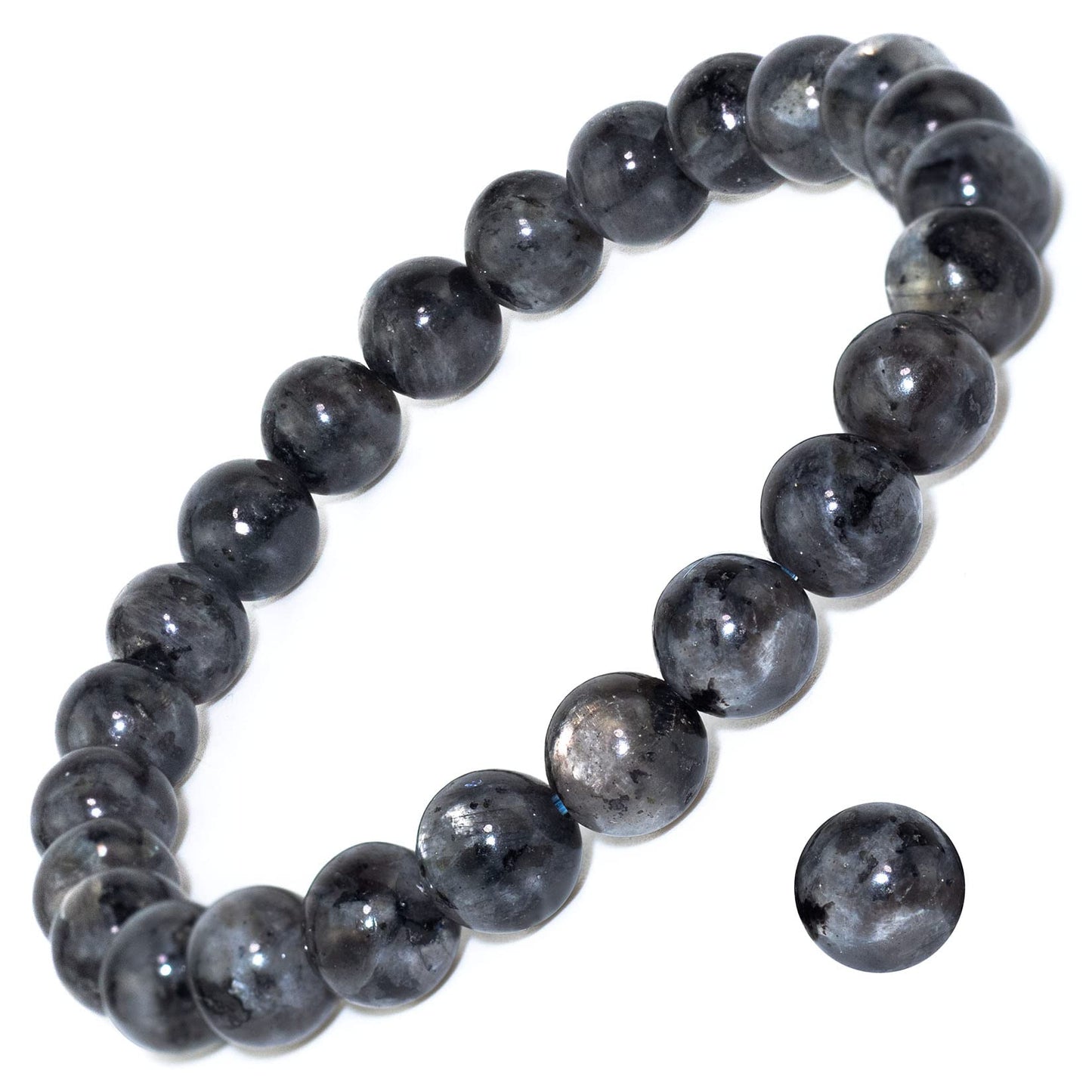 DAZCOLO 8mm Natural Gemstone Stretch Bracelet, Handmade Unisex Crystal Bracelets for Meditation, Yoga, Spiritual Healing & Positive Energy (Labradorite)