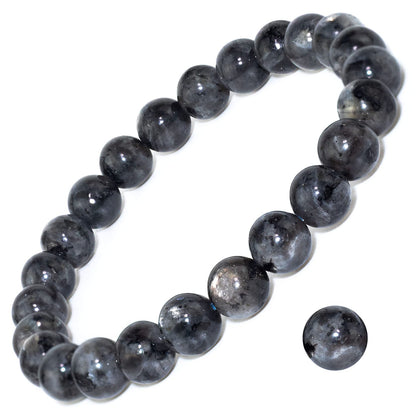 DAZCOLO 8mm Natural Gemstone Stretch Bracelet, Handmade Unisex Crystal Bracelets for Meditation, Yoga, Spiritual Healing & Positive Energy (Labradorite)