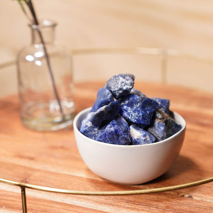 Crystal Allies 1 Pound Bulk Rough Blue Sodalite Reiki Crystal Healing Stones Large 1"