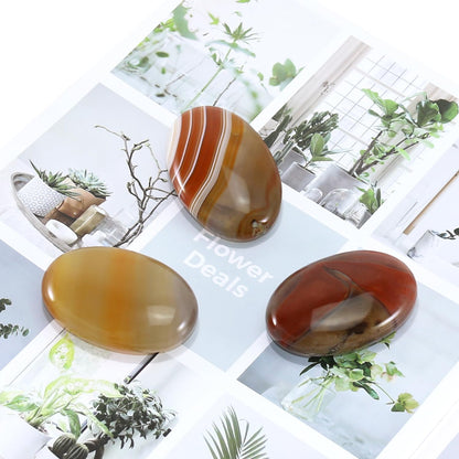 Nvzi Carnelian Crystal Palm Stone, Worry Stones, Crystals and Healing Stones, Polished Rocks, Natural Gemstones, Chakra Stones for Healing Crystals Daily Use