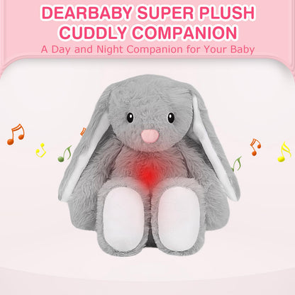 Baby Soother Cry Activated Sensor Toys,Heartbeat Bunny for Babies,Plush Stuffed Animal for Newborn Infants,Toy Vibrating with Mom’s Heartbeat,Baby Shower Gifts for Girls and Boys