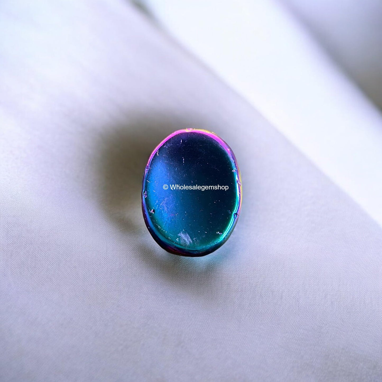 Titanium Aura Quartz Thumb Worry Stones Metaphysical Gemstone Crystal Healing Reiki Men Women Gift FENG Shui Positive Energy Love Wellness Palm Stones Wicca Powerful
