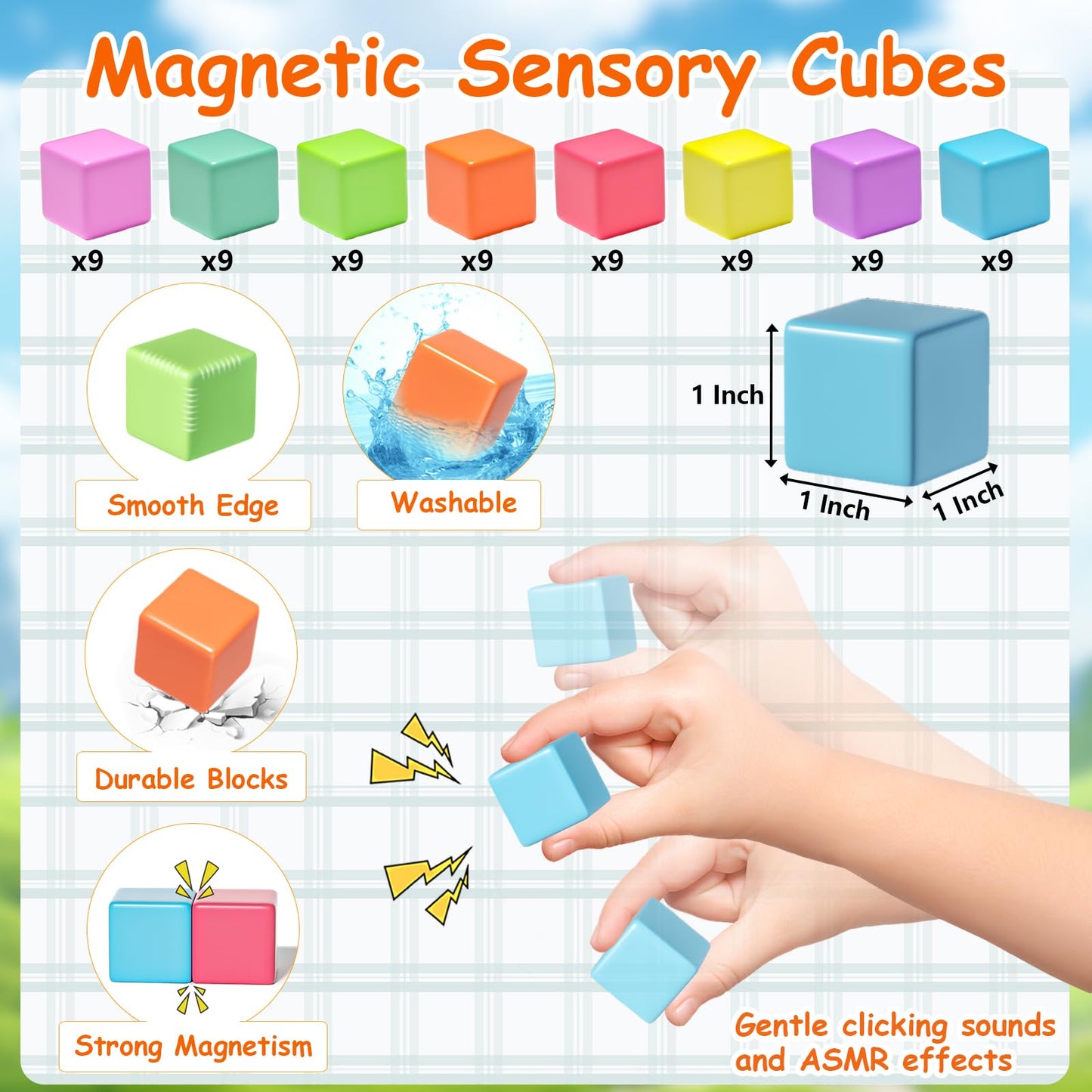 Apluses Magnetic Blocks, Magnet Building Cubes for Toddlers Ages 3-5, STEM Educational Sensory Autism Montessori Preschool Toys, Gifts for Kids Ages 4-8 Year Old Boys and Girls
