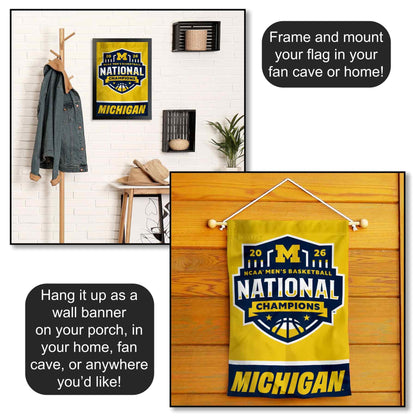 Michigan Team University Wolverines 2026 Basketball National Champions Double Sided Garden Flag