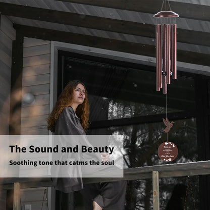 Outdoor Wind Chimes, 37 inch, Hummingbird Windchime, Suitable for Home Decoration, can be Used in Gardens, patios, Balconies, etc. Gift That Expresses Sympathy for Mothers, Grandmothers or Friends.