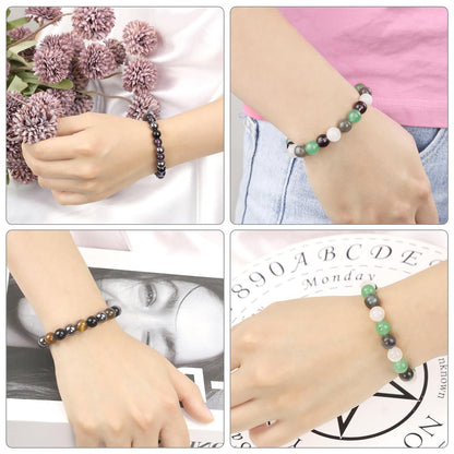 MAIBAOTA Empath Protection Bracelet Menopause Bracelet for Women 8 mm Amethyst Black Tourmaline Healing Crystal Bracelets Jewelry