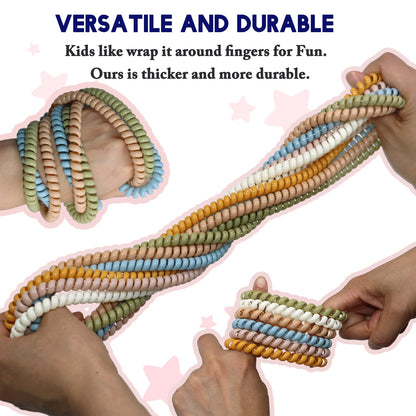 Stretchy Coil Bracelets Chewing Necklace for Kids Sensory, 18 Pack Chewy Necklace Sensory with Autism, ADHD, SPD, Silicone Stretch Sensory Chew Necklaces Bracelets Reduce Biting Stress and Anxiety