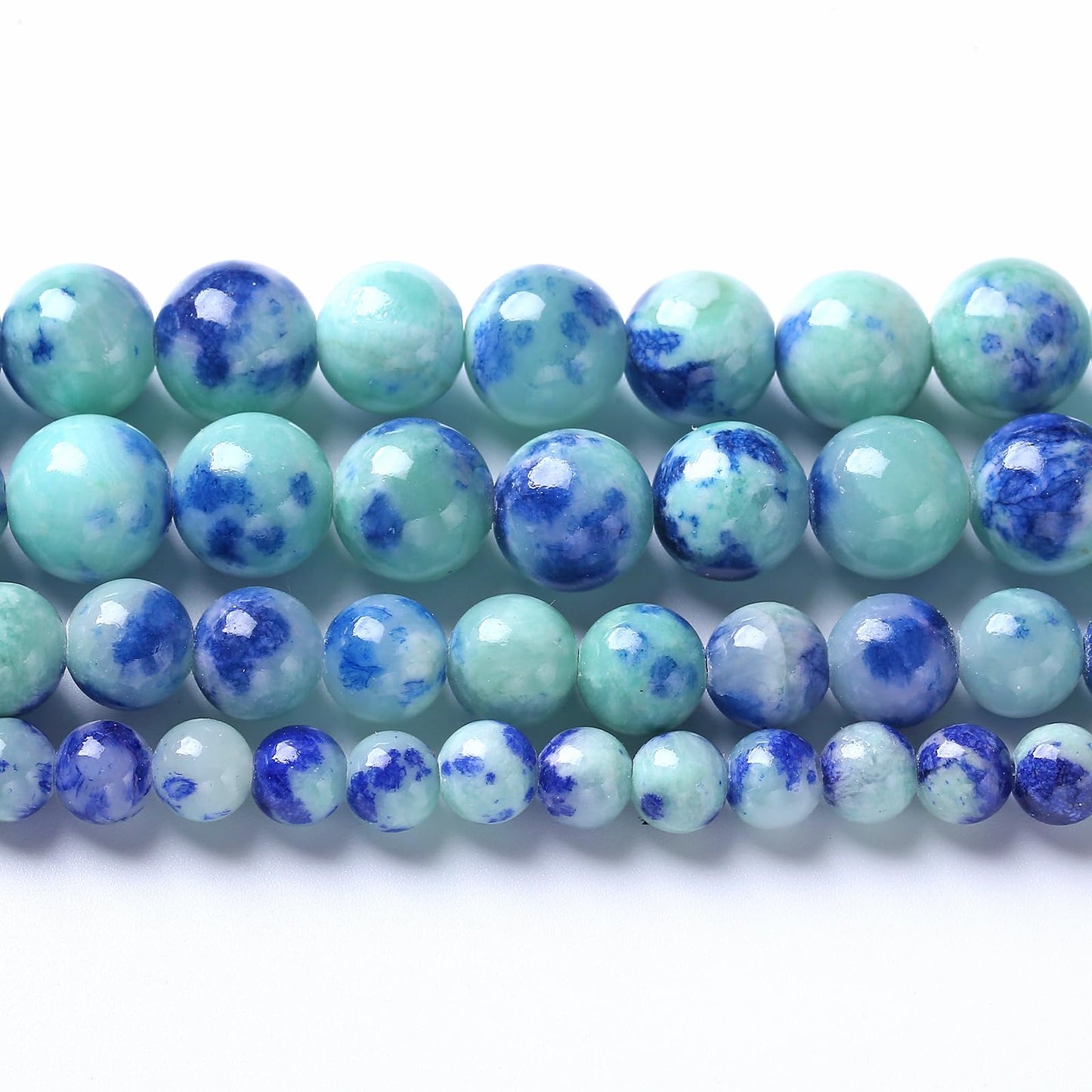 8MM 46PCS Peacock Blue Persian Jade Spacer Loose Beads for Jewelry Making DIY Bracelet Necklace