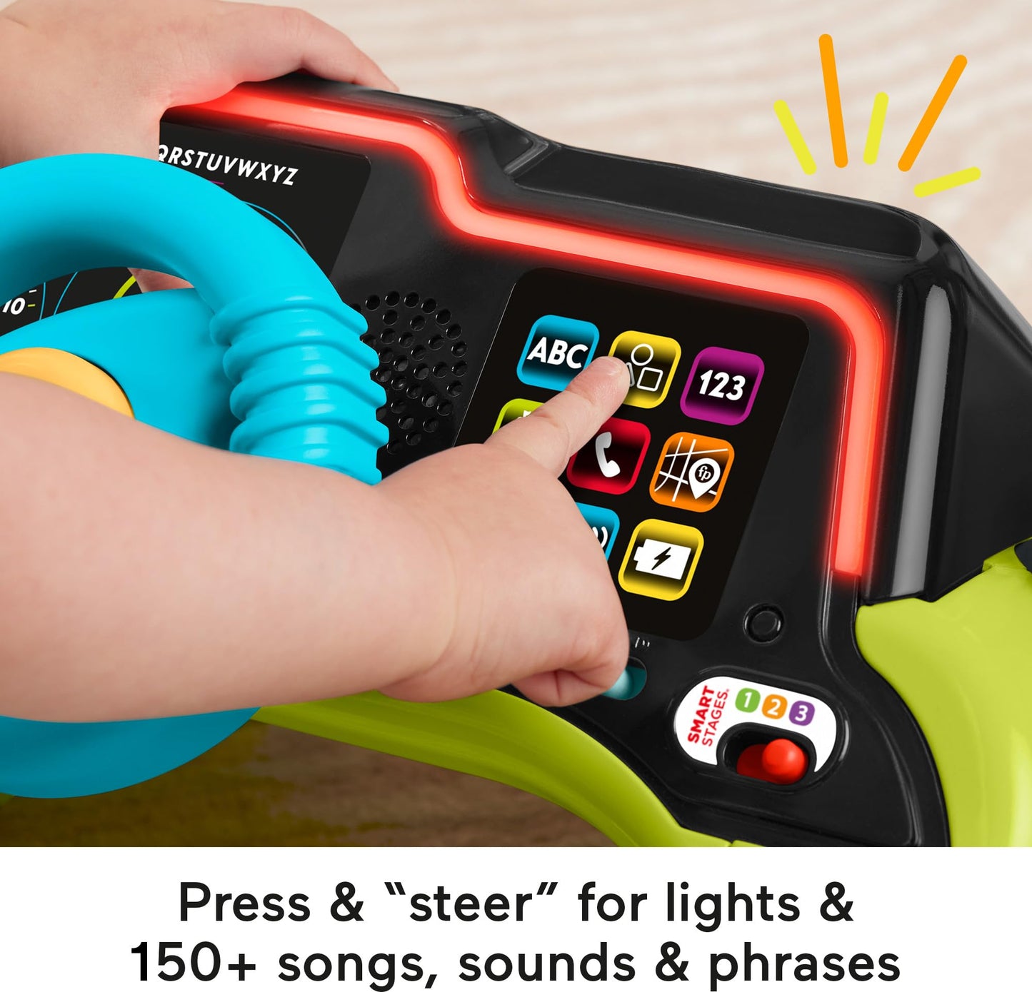 Fisher-Price Baby & Toddler Learning Toy Laugh & Learn Sit & Steer Driver Car Activity Center with Smart Stages for Ages 6+ Months