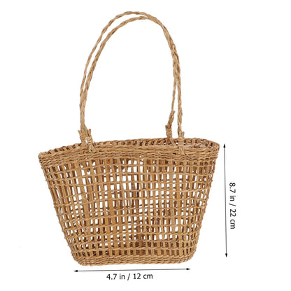 Cabilock Rope Baskets for Storage Straw Weaving Flower Basket Hanging for Home Decor