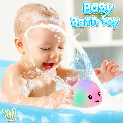 ANGGIKO Baby Girl Bath Toys, Pool Water Table Toy for Babies 1 Year Old Girl Gift, Toddler Bath Toys for Kids Ages 1-3 Light Up Whale Bath Toy Sprinkler Summer Bathtub Fountain Baby Toy 6-12-18 Months