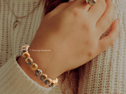 Amazing Gemstone Crystal Bracelet for Women Men's Gifts - Protection Healing Crystal Bracelet - 8mm Gemstone Beaded Stretchable Bracelet Pulseras Para Hombres Mujer Stocking Stuffers Mothers Day Gift (Mariyam Jasper)