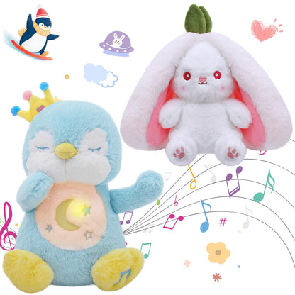 MIAODAM Breathing Stuffed Animal Penguin & Bunny Stuffed Animal Cuddle Bunny Stuffed Relief Anxiety Stuffed Perfect for Baby Toddler