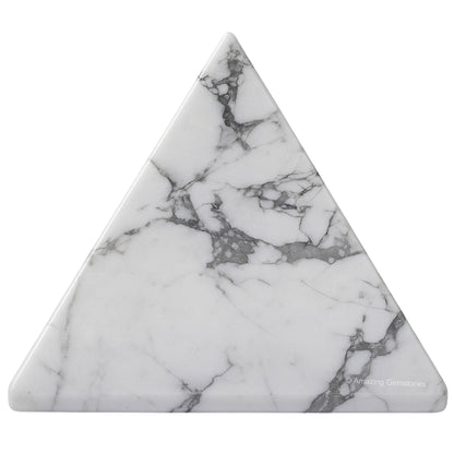 Amazing Gemstone Howlite Pyramid Crystal Healing Stones - 2" Great Pyramid Figurine of Natural Stone Pyramid for Meditation, Reiki, Chakra Balancing and Crystal Pyramids Grid