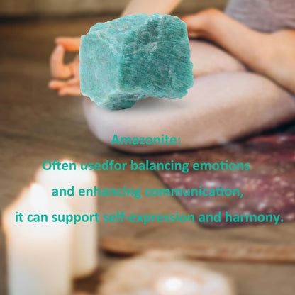 XIANNVXI Amazonite 1.8-2.2" Large Raw Crystals and Healing Stones Natural Rough Crystal Rocks Tumbling Cabbing Polishing Fountain Rocks 1PCS