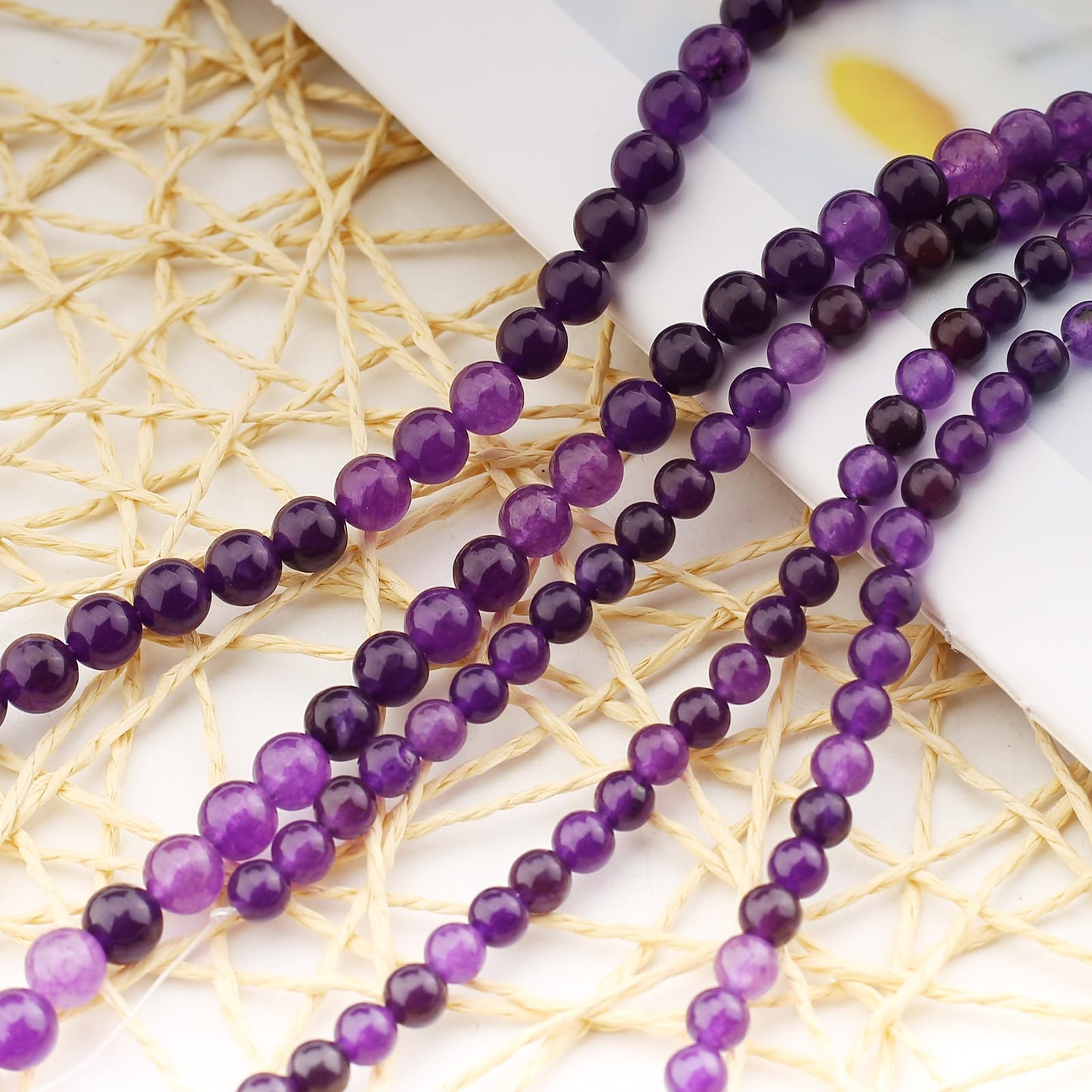 HERZWILD 180Pcs Natural Amethyst Gemstone Beads Energy Healing Crystal Stone Round Loose Gemstone Stone Beads for Jewelry Making, DIY Bracelets Necklaces (Amethyst-6mm)